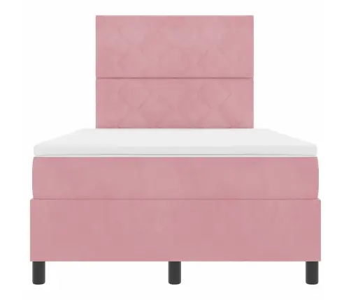 Kiemas Lova Su Čiužiniu Rožinė 120 X 190 Cm Aksomas
