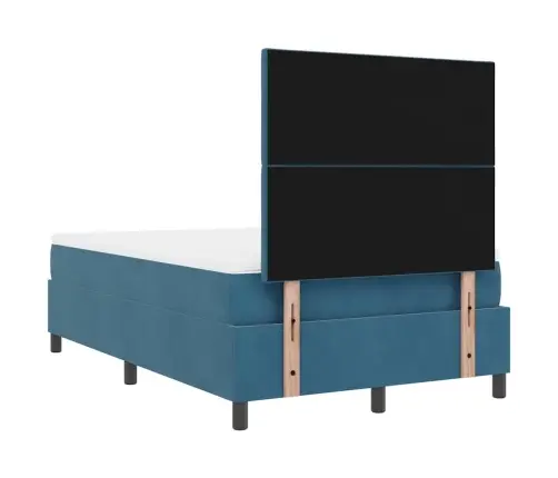 Kastītes Atsperu Gulta Tumši Zils 120 X 200 Cm Audums Vidaxl