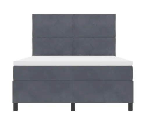 Kiemas Lova Su Čiužiniu Tamsiai Pilka 140 X 190 Cm Audinys