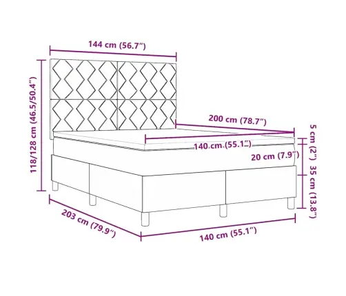 Pamatnes Gulta Ar Matraci Tumši Pelēka 140X200 Cm Samts Vidaxl