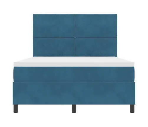 Kastītes Atsperu Gulta Tumši Zils 160 X 200 Cm Audums Vidaxl