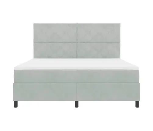 Kiemas Lova Su Čiužiniu Šviesiai Pilka 180 X 200 Cm Audinys