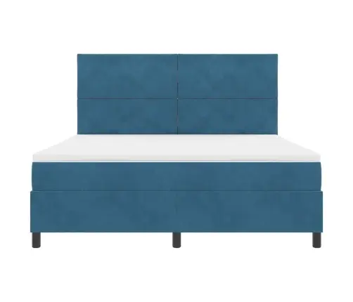 Kiemas Lova Su Čiužiniu Tamsiai Mėlyna 180 X 200 Cm Audinys