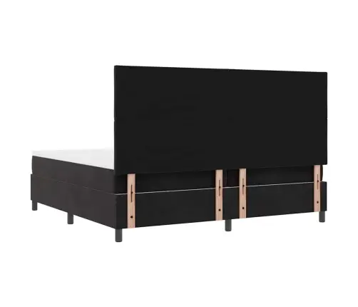 Kastes Atsperu Gulta Ar Matraci Melnā Krāsā 200X200 Cm Samts Vidaxl