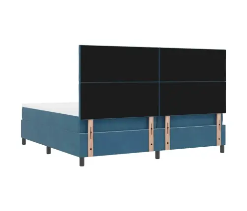 Kiemas Lova Su Čiužiniu Tamsiai Mėlyna 200 X 200 Cm Audinys