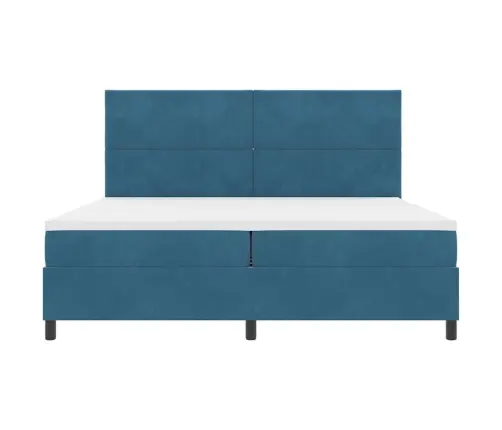 Kiemas Lova Su Čiužiniu Tamsiai Mėlyna 200 X 200 Cm Audinys