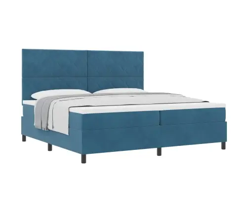 Kiemas Lova Su Čiužiniu Tamsiai Mėlyna 200 X 200 Cm Audinys