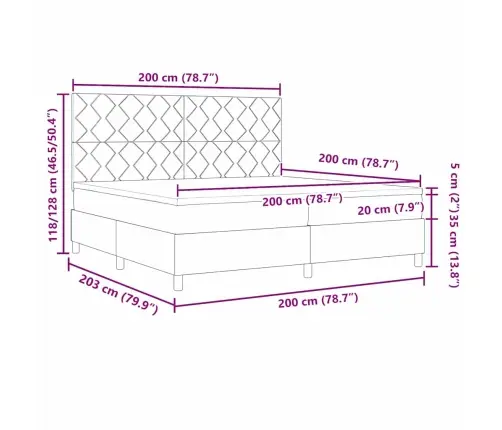 Kiemas Lova Su Čiužiniu Tamsiai Mėlyna 200 X 200 Cm Audinys