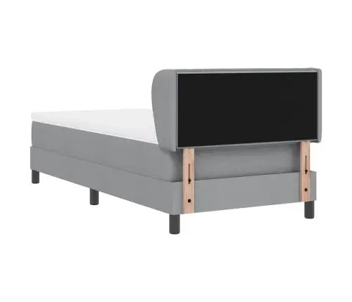 Kiemas Lova Su Čiužiniu Šviesiai Pilka 80 X 200 Cm Audinys