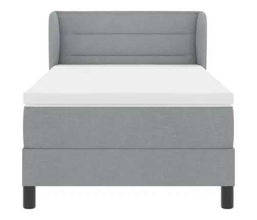 Kiemas Lova Su Čiužiniu Šviesiai Pilka 80 X 200 Cm Audinys