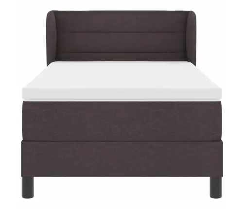 Kontinentālā Gulta Ar Matraci Tumši Brūna 90 X 190 Cm Audums Vidaxl