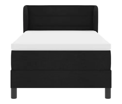 Kaste Ar Gultas Matraci Melns 90X200 Cm Audums Vidaxl