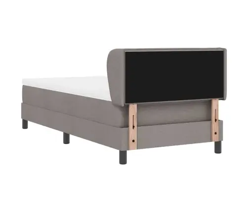 Kontinentālā Gulta Ar Matraci Pelēkbrūna 100 X 200 Cm Audums Vidaxl