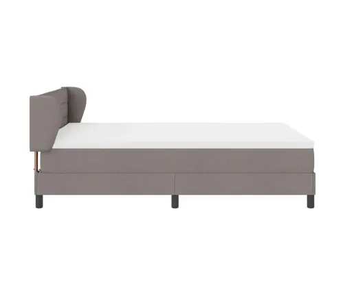 Kontinentālā Gulta Ar Matraci Pelēkbrūna 140 X 200 Cm Audums Vidaxl