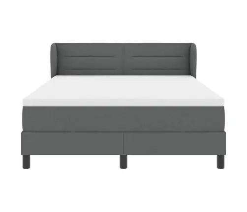 Kastītes Atsperu Gulta Tumši Pelēka 160 X 200 Cm Audums Vidaxl