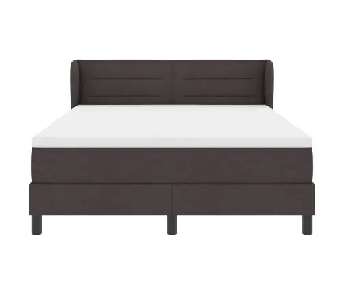 Kastītes Atsperu Gulta Tumši Brūna 160 X 200 Cm Audums Vidaxl