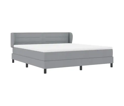 Kastītes Atsperu Gulta Gaiši Pelēka 180 X 200 Cm Audums Vidaxl