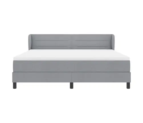 Kastītes Atsperu Gulta Gaiši Pelēka 180 X 200 Cm Audums Vidaxl