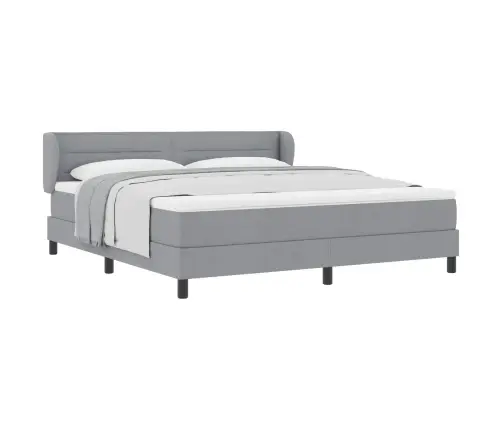 Kastītes Atsperu Gulta Gaiši Pelēka 180 X 200 Cm Audums Vidaxl