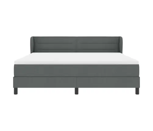 Kiemas Lova Su Čiužiniu Tamsiai Pilka 180 X 200 Cm Audinys