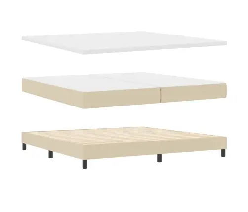 Gultas Pamats Ar Matraci Krēmkrāsas 200X200 Cm Audums Vidaxl