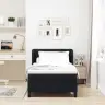 Kontinentālā Gulta Ar Matraci Melna 80 X 200 Cm Audums Vidaxl