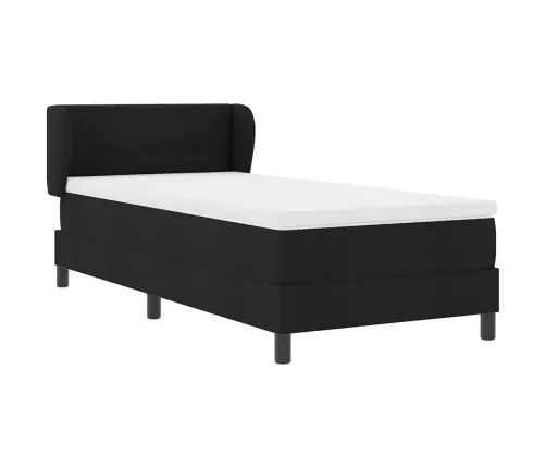 Kontinentālā Gulta Ar Matraci Melna 80 X 200 Cm Audums Vidaxl