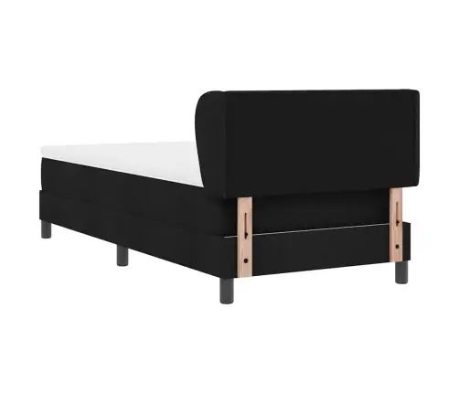 Kontinentālā Gulta Ar Matraci Melna 80 X 200 Cm Audums Vidaxl