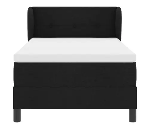 Kontinentālā Gulta Ar Matraci Melna 80 X 200 Cm Audums Vidaxl