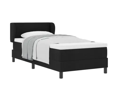 Kontinentālā Gulta Ar Matraci Melna 80 X 200 Cm Audums Vidaxl