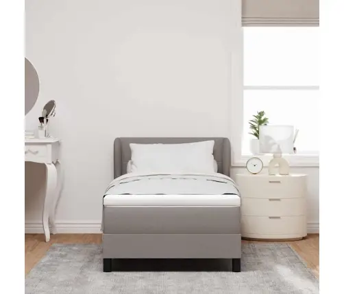 Gultas Pamatne Ar Matraci Taupe 80X200 Cm Audums Vidaxl