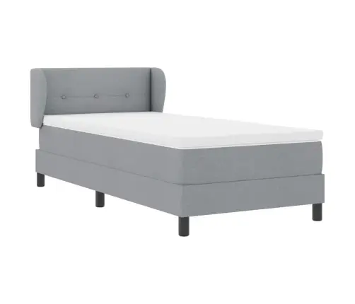 Kaste Ar Matraci Gaiši Pelēks 90X190 Cm Audums Vidaxl