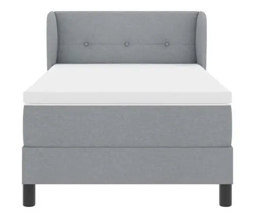 Kaste Ar Matraci Gaiši Pelēks 90X190 Cm Audums Vidaxl