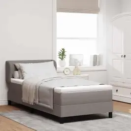 Kontinentālā Gulta Ar Matraci Pelēkbrūna 90 X 190 Cm Audums Vidaxl Kontinentālā Gulta Ar Matraci Pelēkbrūna 90 X 190 Cm Audums Vidaxl