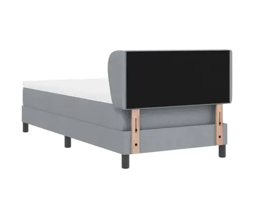 Kaste Ar Matraci - Gaiši Pelēks, 90X200 Cm, Audums Vidaxl