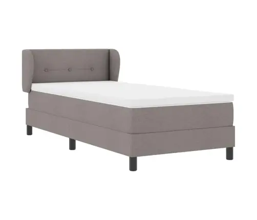 Kastītes Atsperu Gulta Ar Matraci Pelēkbrūna 90 X 200 Cm Audums Vidaxl