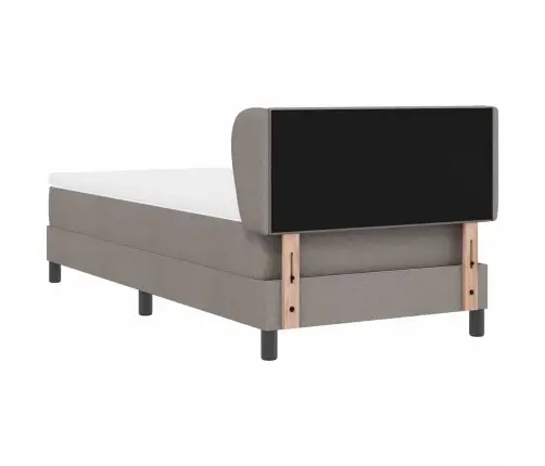 Kastītes Atsperu Gulta Ar Matraci Pelēkbrūna 90 X 200 Cm Audums Vidaxl