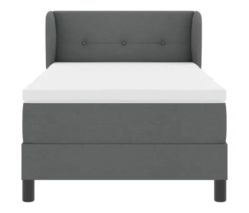 Kiemas Lova Su Čiužiniu Tamsiai Pilka 100 X 200 Cm Audinys