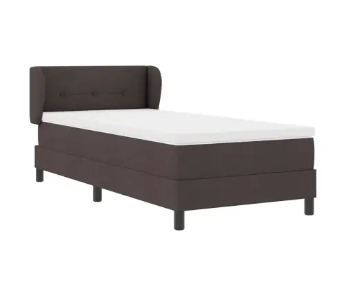 Gultas Kaste Ar Matraci Tumši Brūna 100X200 Cm Audums Vidaxl