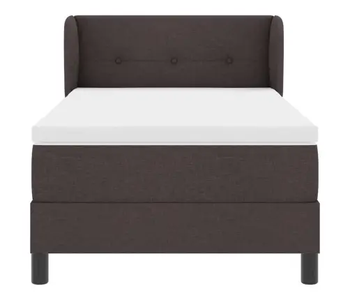 Gultas Kaste Ar Matraci Tumši Brūna 100X200 Cm Audums Vidaxl