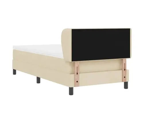 Kontinentālā Gulta Ar Matraci Krēmkrāsa 100 X 200 Cm Audums Vidaxl