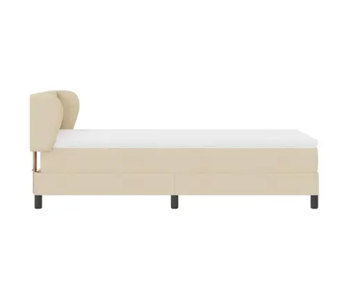 Kontinentālā Gulta Ar Matraci Krēmkrāsa 100 X 200 Cm Audums Vidaxl