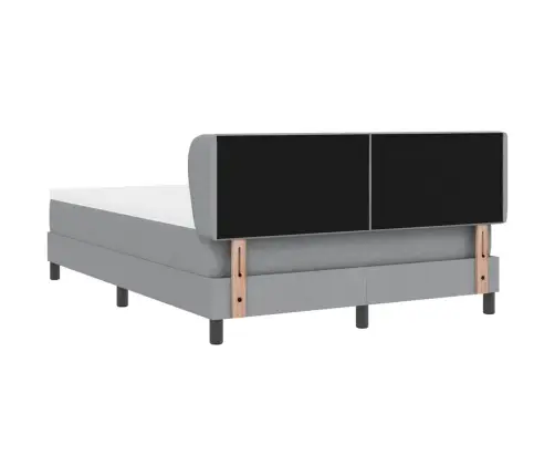 Kastītes Atsperu Gulta Gaiši Pelēka 140 X 200 Cm Audums Vidaxl