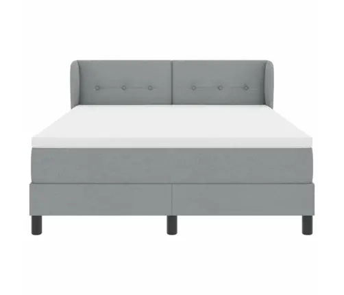 Kastītes Atsperu Gulta Gaiši Pelēka 140 X 200 Cm Audums Vidaxl