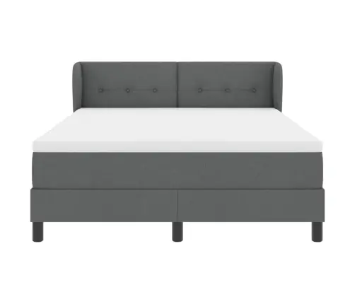 Kastītes Atsperu Gulta Tumši Pelēka 140 X 200 Cm Audums Vidaxl