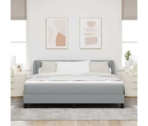 Kastītes Atsperu Gulta Gaiši Pelēka 180 X 200 Cm Audums Vidaxl