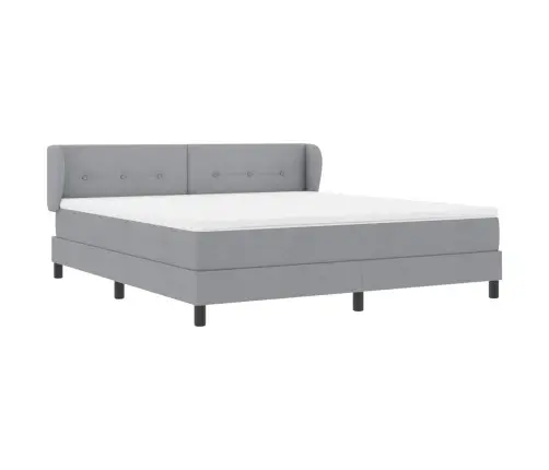 Kastītes Atsperu Gulta Gaiši Pelēka 180 X 200 Cm Audums Vidaxl