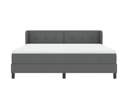 Kastītes Atsperu Gulta Tumši Pelēka 180 X 200 Cm Audums Vidaxl