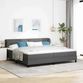 Kastītes Atsperu Gulta Tumši Pelēka 200 X 200 Cm Audums Vidaxl Kastītes Atsperu Gulta Tumši Pelēka 200 X 200 Cm Audums Vidaxl