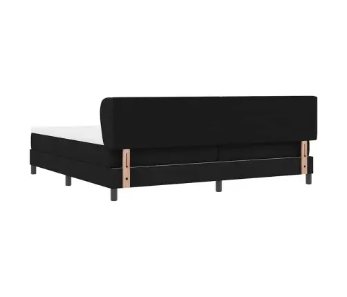 Kiemas Lova Su Čiužiniu Juoda 200 X 200 Cm Audinys